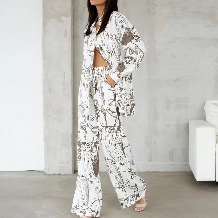 Women's Elegant and Casual Blouse and Pants Set