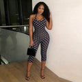 Women's Slim-Fit Polka-Dot Jumpsuit