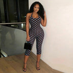 Women's Slim-Fit Polka-Dot Jumpsuit
