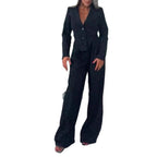 Women's Blazer and Wide-Leg Trouser Set
