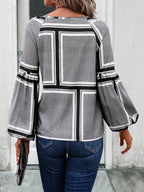 Women's Blouse with Elegant Ruffle Details and Modern Pattern