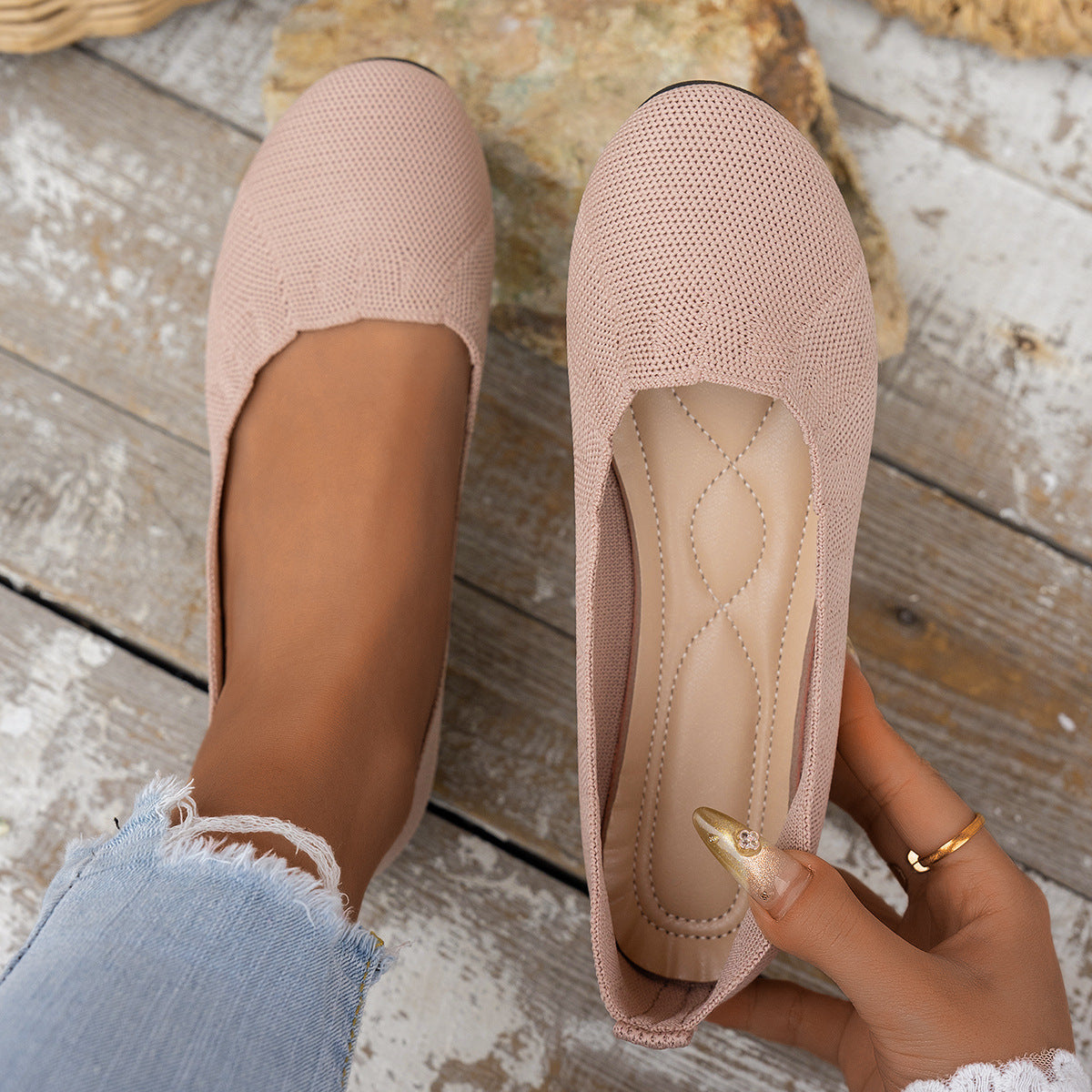 Women's Breathable Ballet Flats with Flexible Footbed