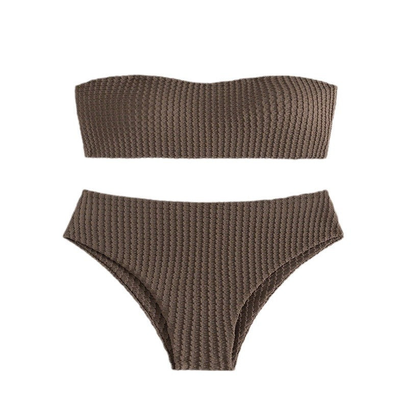 Women's Bandeau Bikini with Refined Lace-Up Detail