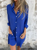 Long Sleeve Oversized Button-Down Blouse