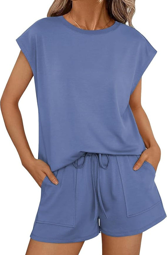 Women's Casual Two-Piece Set with Pockets and Loose Fit