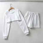 Women's Casual Crop Top and Shorts Set
