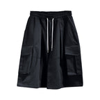 Cargo Midi Skirt with Elastic Drawstring Waist and Patch Pockets