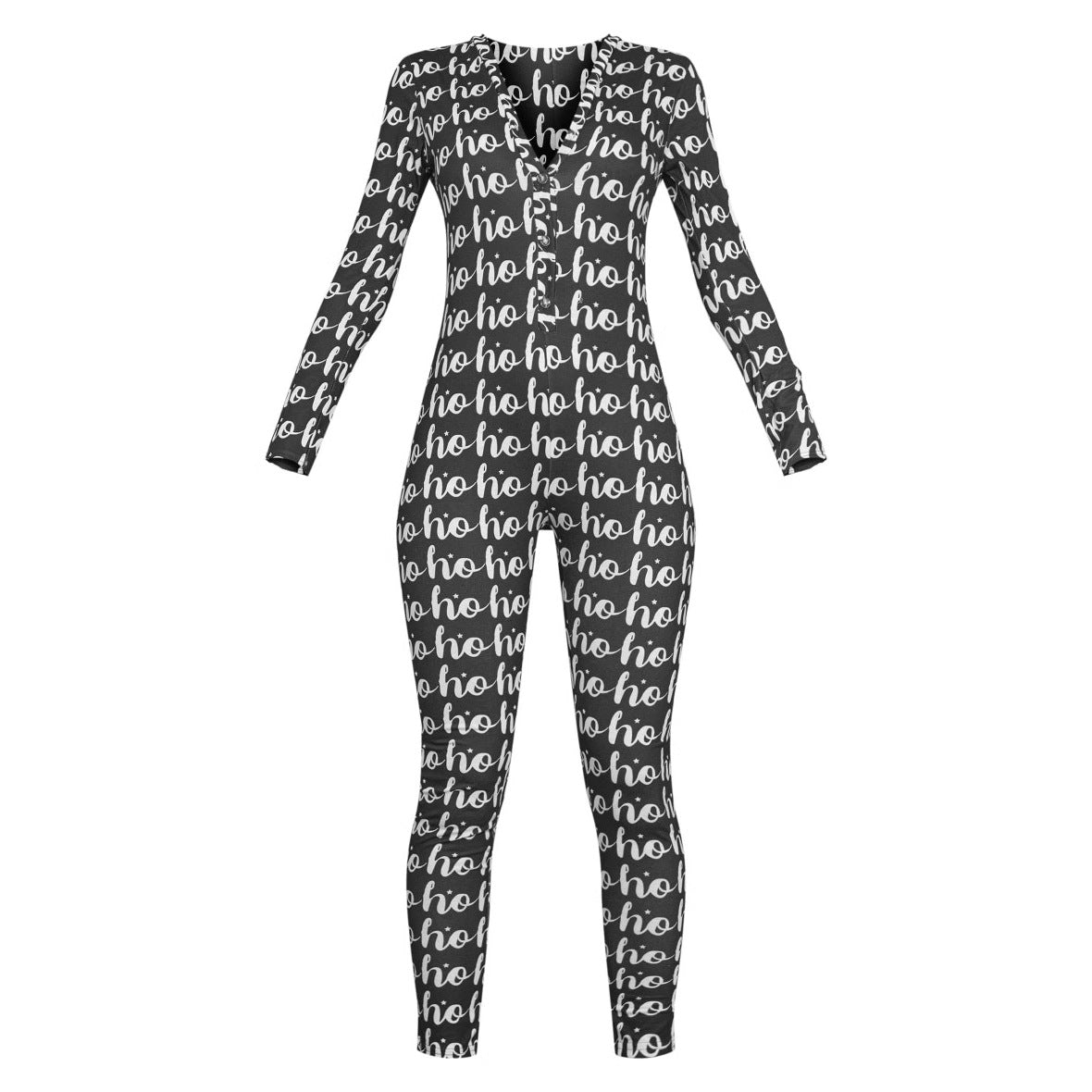 Women's Cozy Long-Sleeve Holiday Jumpsuit