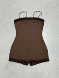 Women's Sleeveless Bodysuit with Lace Trim