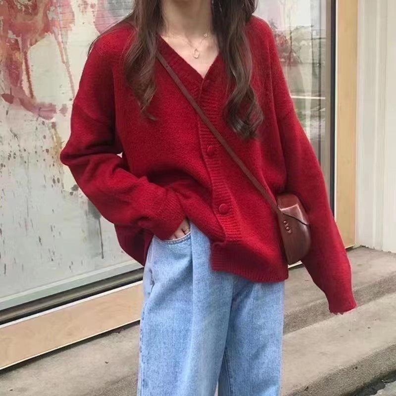 Women's Fluffy Button-Down Cardigan