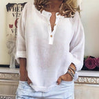 Blouse with Button Placket and Intuitive Cut