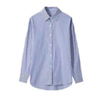 Women's Long-Sleeve Shirt Blouse with Fine Stripes