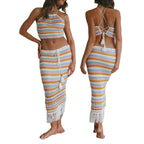 Women's Crochet Bikini Top and Maxi Skirt Set