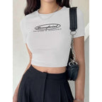Women's Creative Slogan Crop T-Shirt