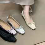 Women's Ballet Flats with Decorative Bow Detail