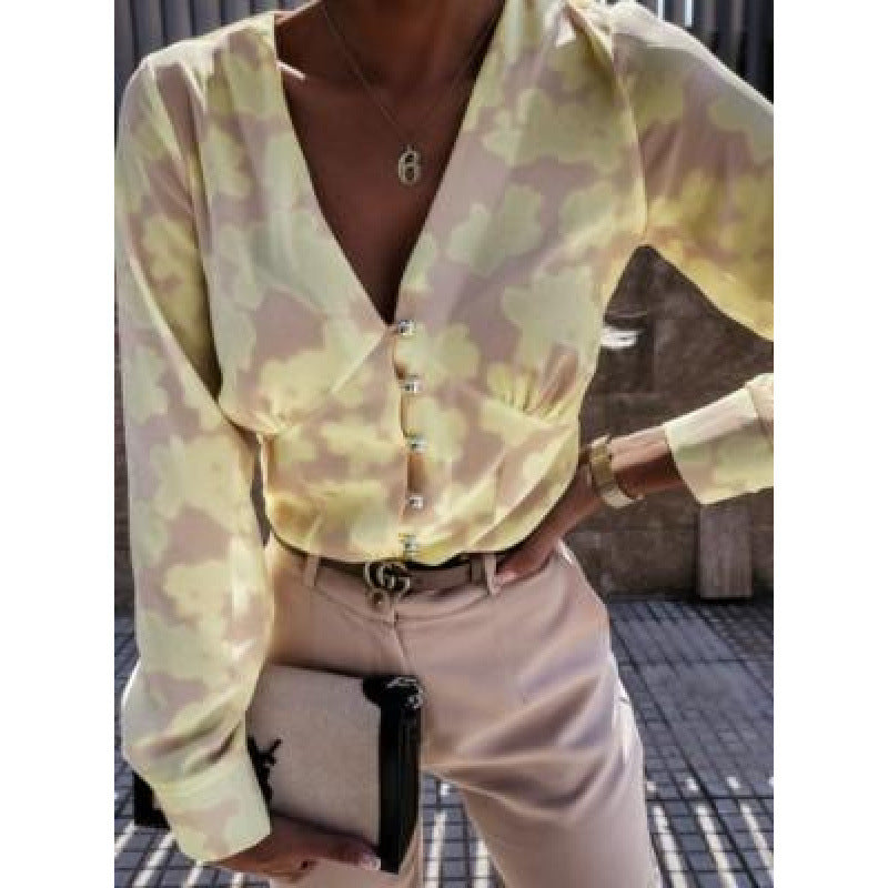 Women's Floral Button-Down Blouse