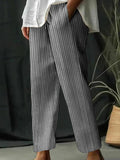 Women's Striped Casual Pants with Comfortable Waistband