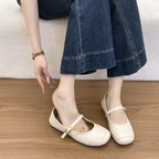 Women's Ballet Flats with Decorative Strap and Comfortable Footbed