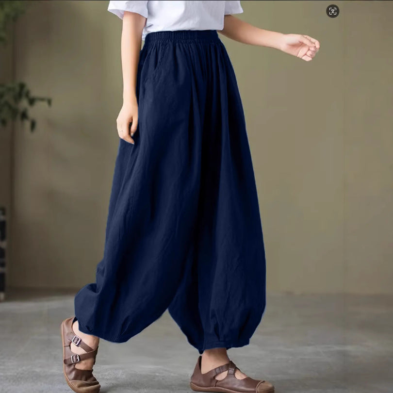 Women's Comfortable Loose Harem Pants with Elastic Waistband