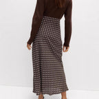 Women's Flowy Polka Dot Maxi Skirt