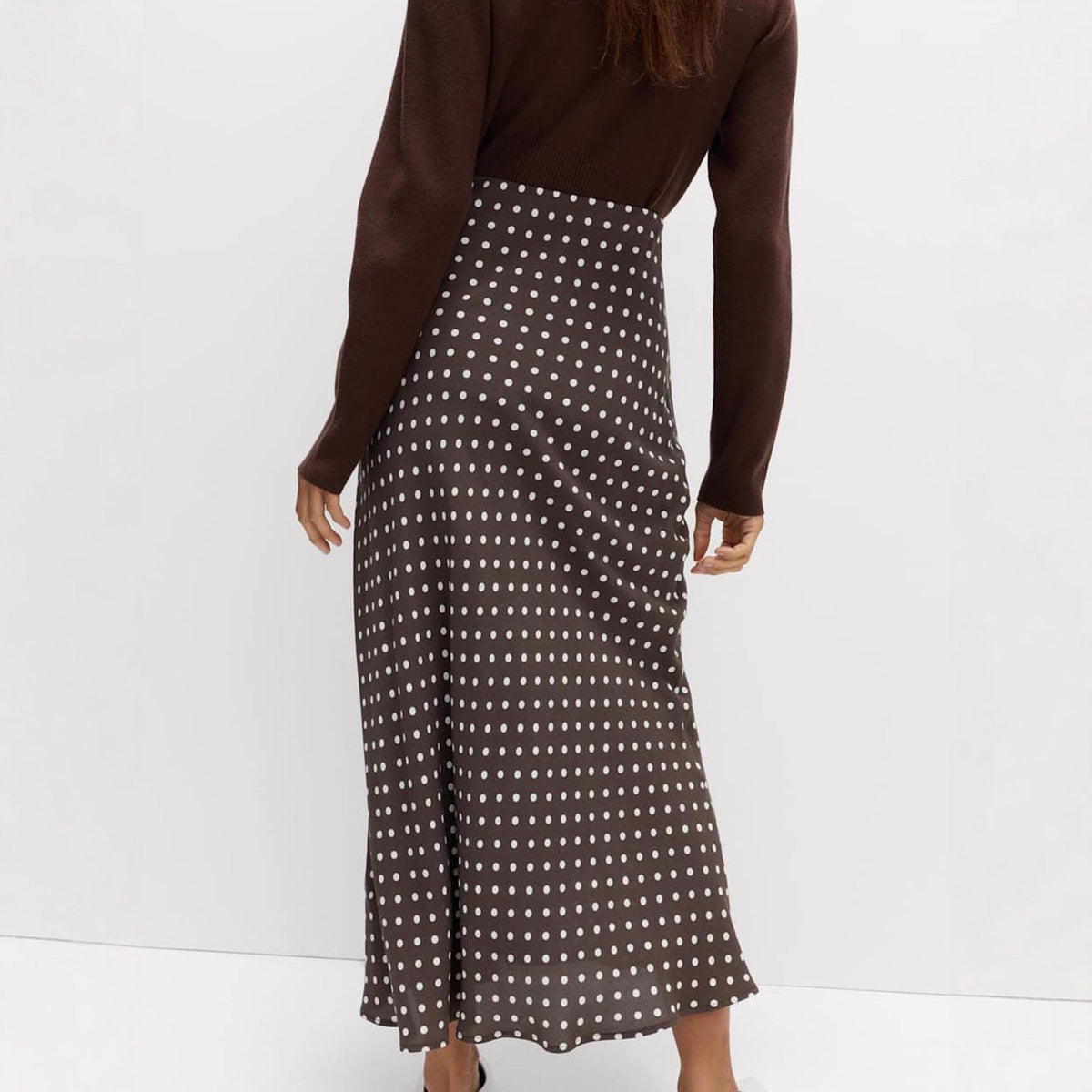 Women's Flowy Polka Dot Maxi Skirt