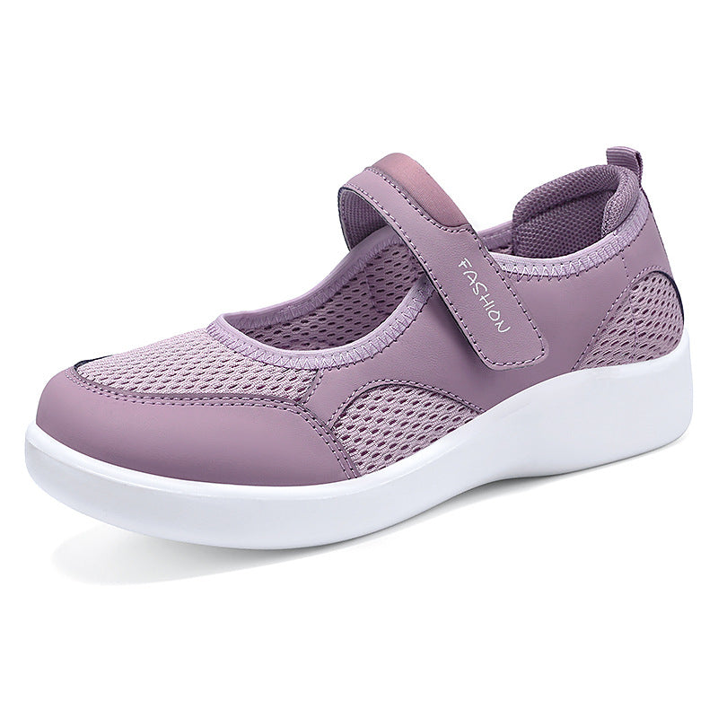 Women's Breathable Fitness Sneakers with Adjustable Hook-and-Loop Closure