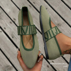 Women's Ballet Flats with Elastic Strap Design and Animal Print