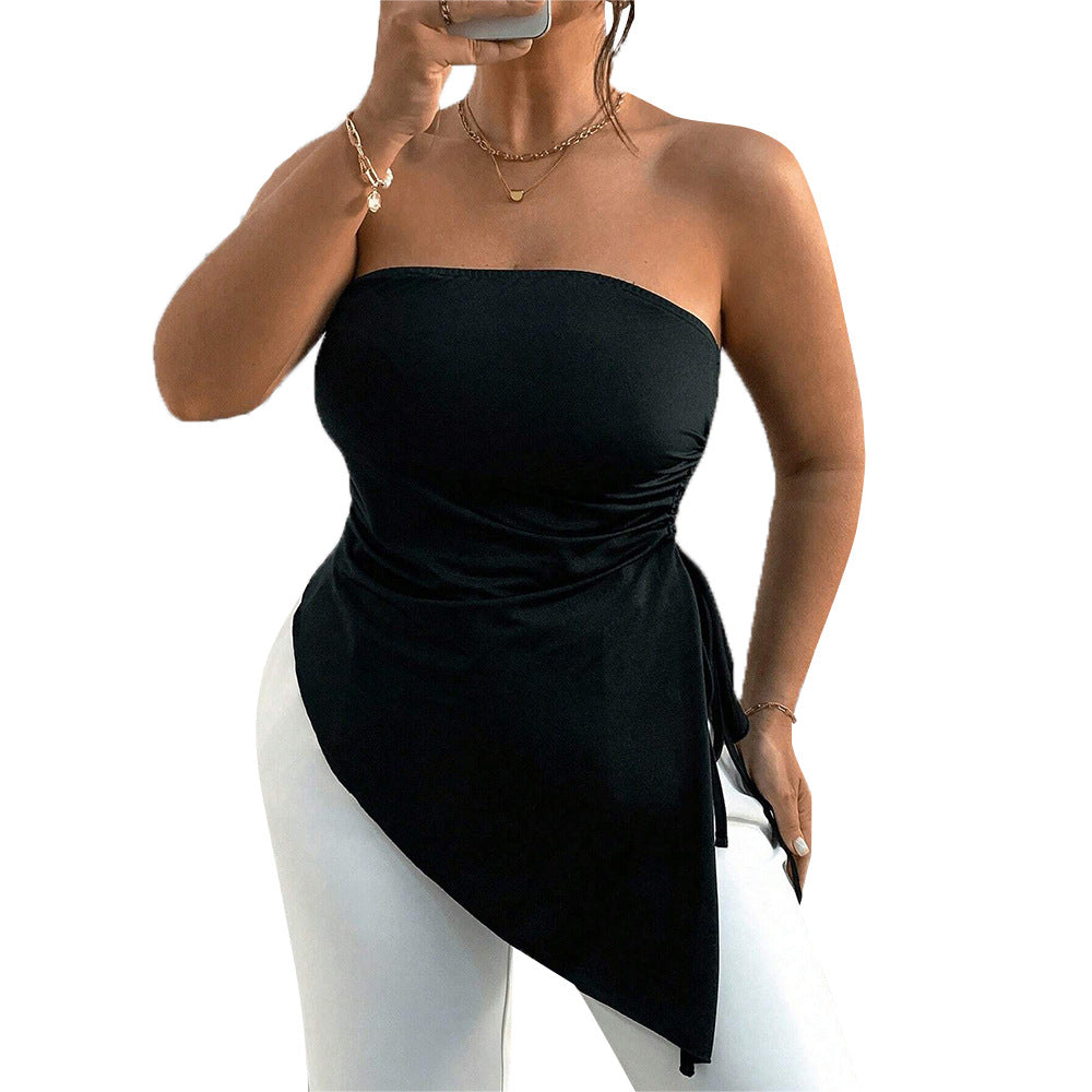 Women's Asymmetrical Bustier Wrap Top