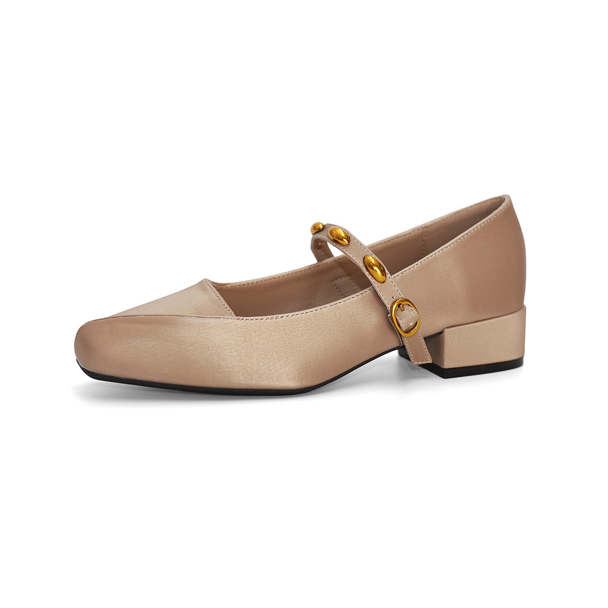 Women's Ballet Flats with Elastic Strap and Decorative Buckle