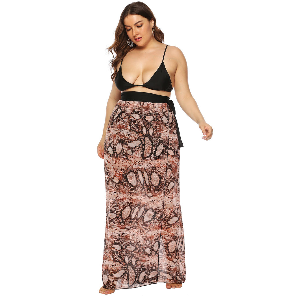 Women's Sheer Beach Kimono with Trendy Snake Print