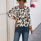 Women's Casual Sweater with Modern Leopard Print