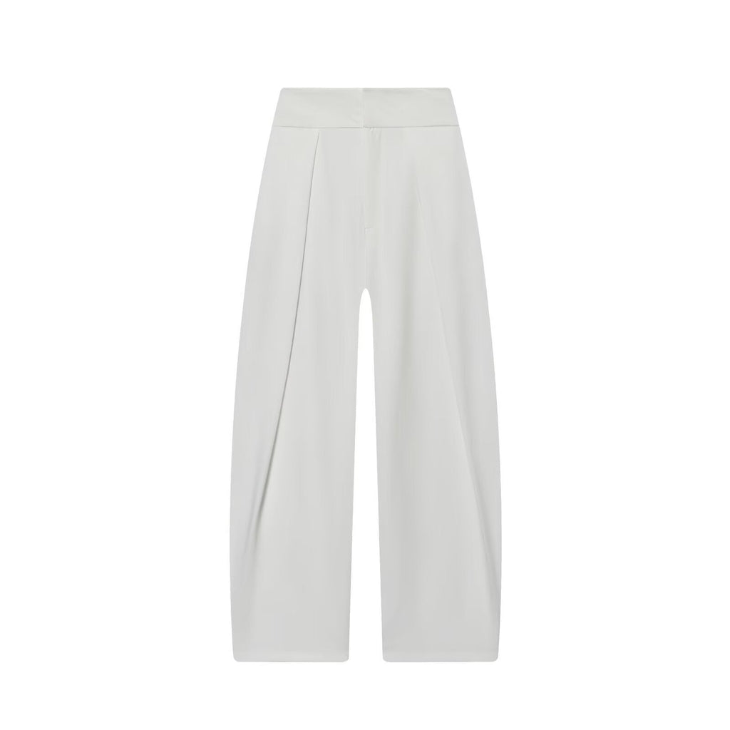 Women's Elegant Wide-Leg Trousers with Fine Pleats