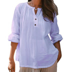 Casual Women's Blouse with Button Placket
