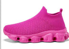 Women's Breathable Knit Running Shoes with Non-Slip Sole