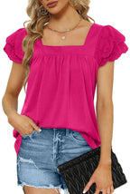 Women's Blouse with Decorative Puff Sleeves and Feminine Cut