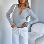 Women's Long Sleeve Button-Down Shirt, Slim Fit