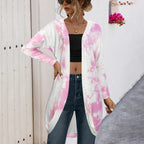 Women's Long Cardigan in Fashionable Tie-Dye