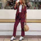 Women's Elegant Leopard Print Suit Set