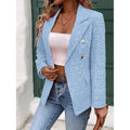 Elegant Blazer with Textured Pattern and Double-Breasted Button Closure