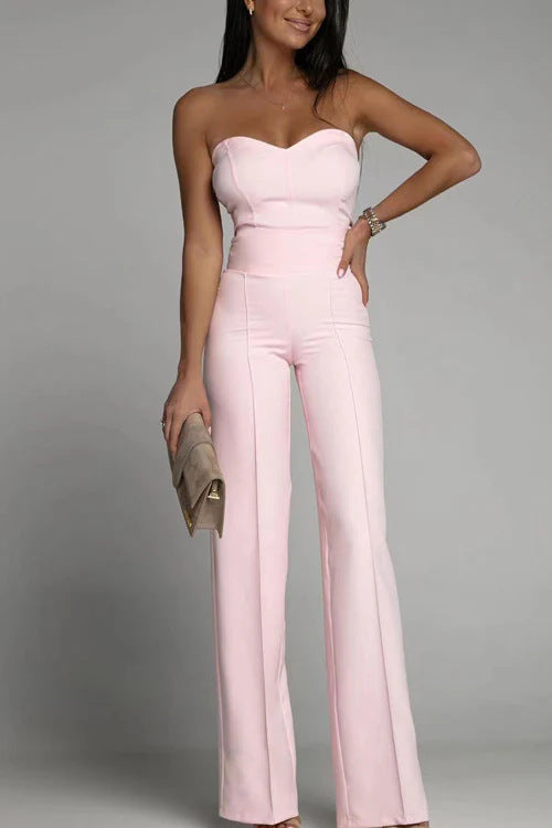 Elegant Women's Jumpsuit with Off-Shoulder Design and Wide Leg