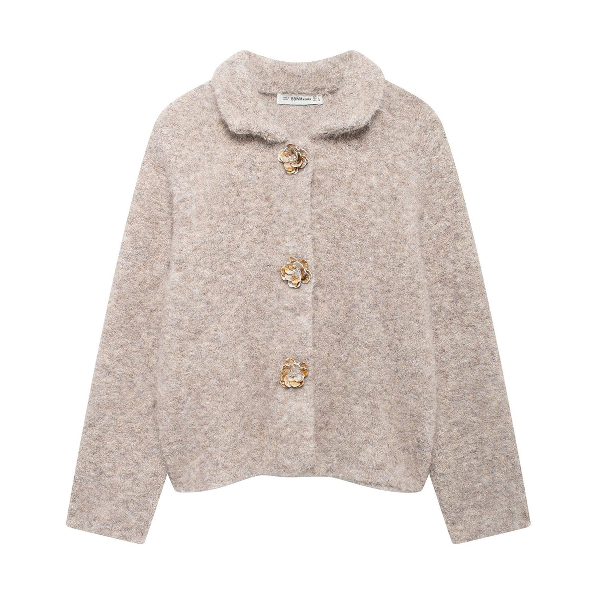 Women's Elegant Cardigan with Decorative Button Details