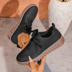 Women's Breathable Sneakers with Perforated Upper