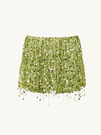Sparkling Mini Skirt with Sequins and Fringe