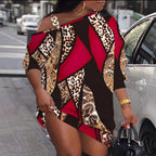 Women's Asymmetric Graphic Print One-Shoulder Dress