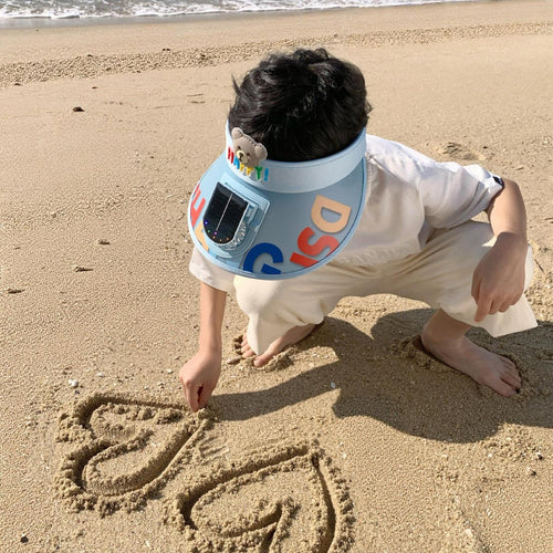 Adjustable Children's Sun Visor with Integrated Mini Fan