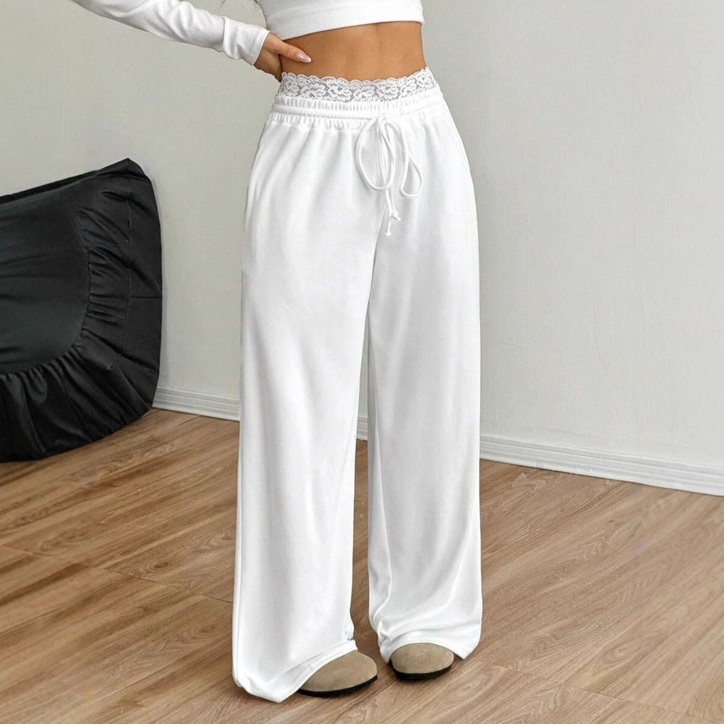 Women's Comfortable Wide-Leg Casual Pants with Elastic Waistband