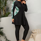 Women's Long-Sleeve Swimsuit with Elegant Tunic Cut
