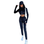 Women's Casual Sport Set with High Collar