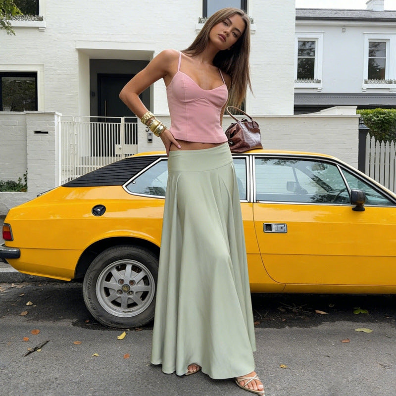 Women's Maxi Skirt with Flowing Cut and Flexible Waistband