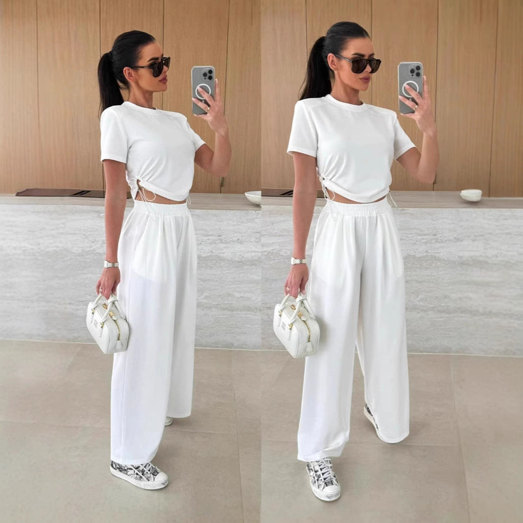 Women's Relaxed Set with Fashionable Lace-Up Details